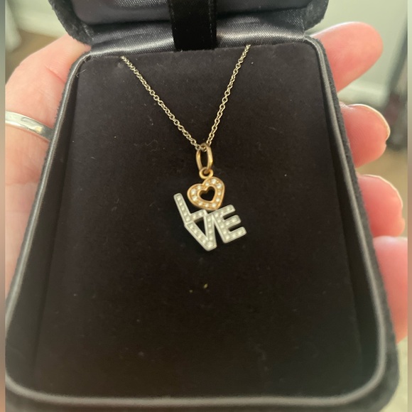 Tiffany & Co Love Necklace with White/Rose Gold and Pave Diamonds - Picture 6 of 12